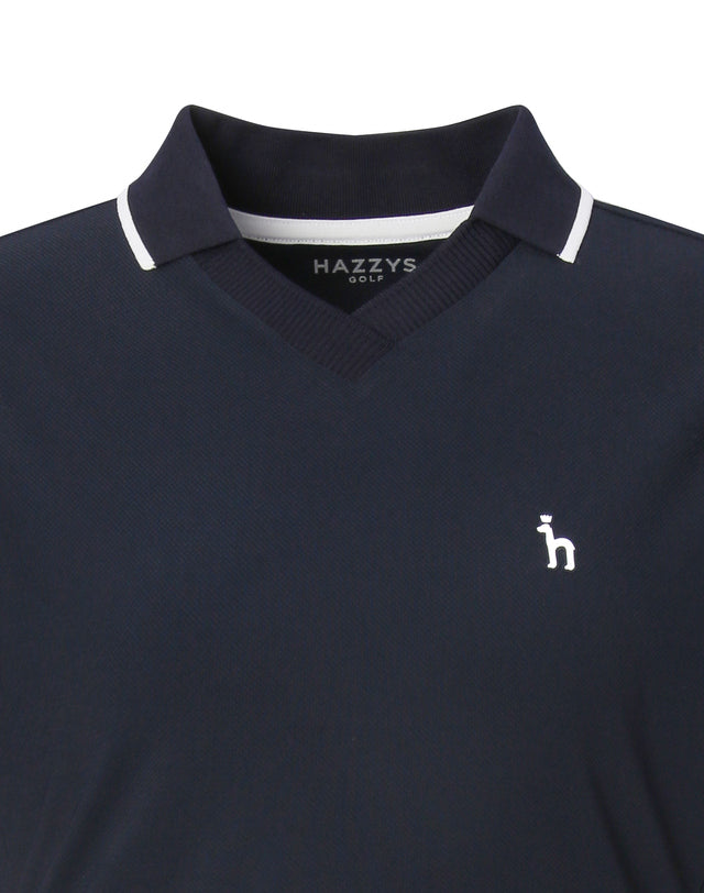Hazzys / Short Sleeve Polo Dress – Navy & White