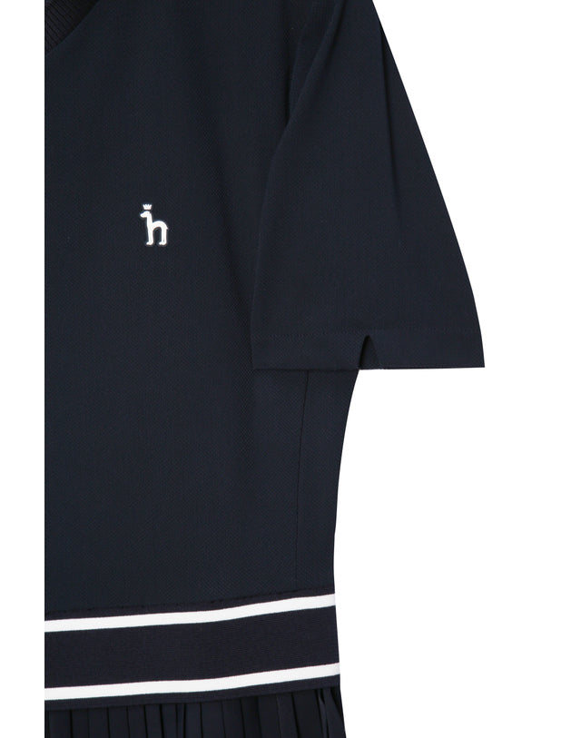 Hazzys / Short Sleeve Polo Dress – Navy & White