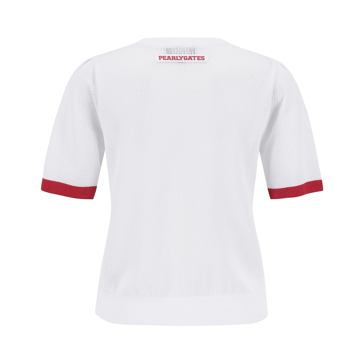Pearly Gates / Women's Heart Logo Knit Top – White & Navy