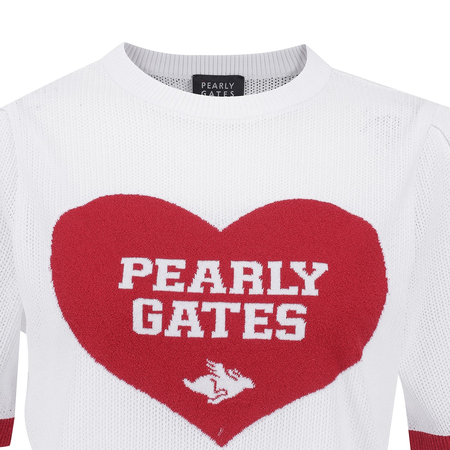 Pearly Gates / Women's Heart Logo Knit Top – White & Navy