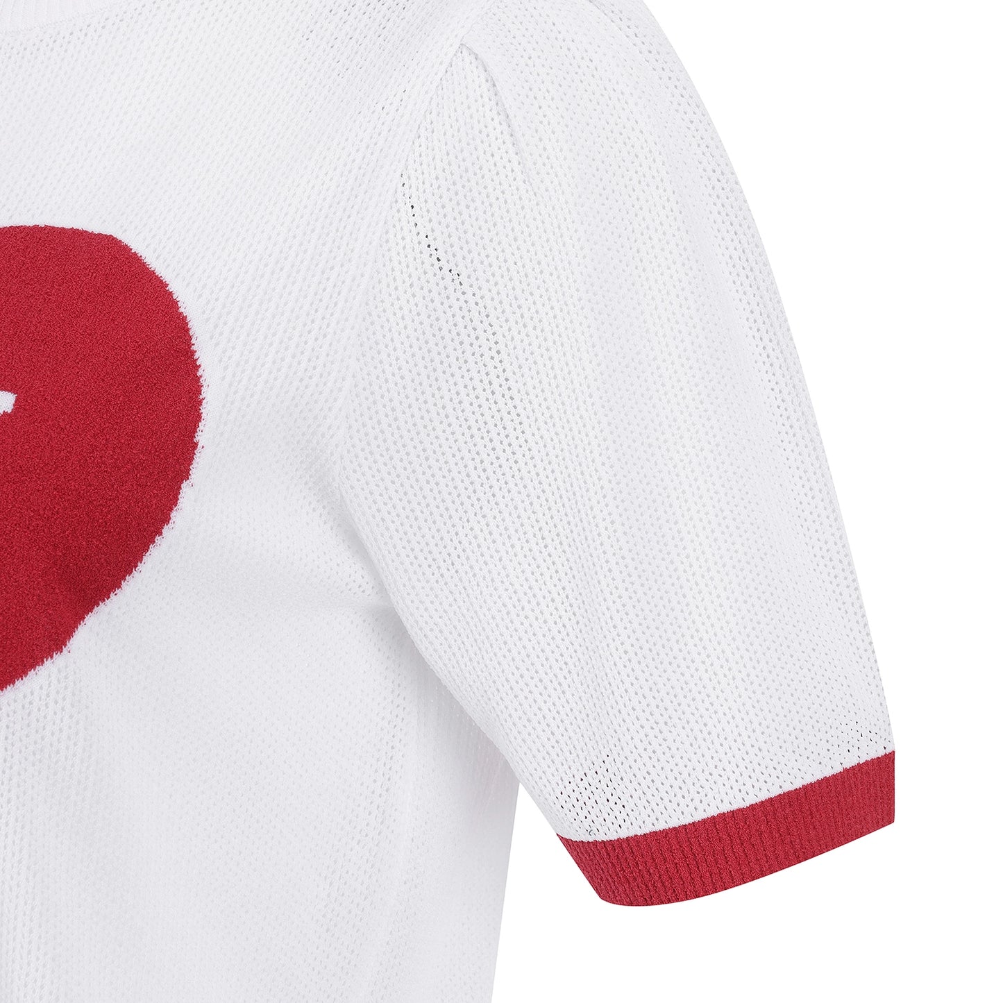 Pearly Gates / Women's Heart Logo Knit Top – White & Navy