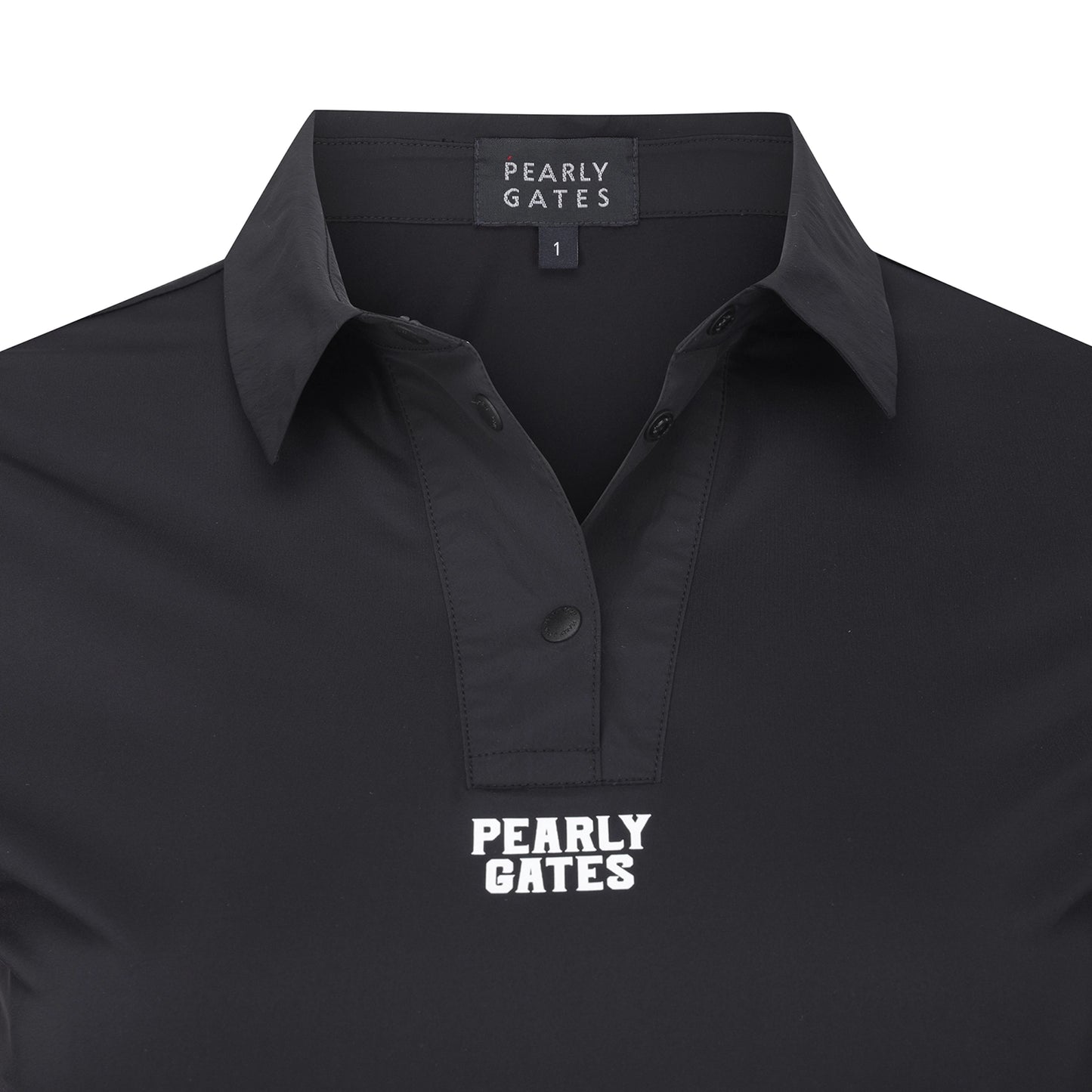 Pearly Gates / Women's Stretch Collar Long Sleeve Top – White & Black